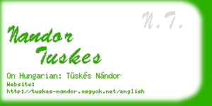 nandor tuskes business card