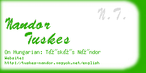 nandor tuskes business card